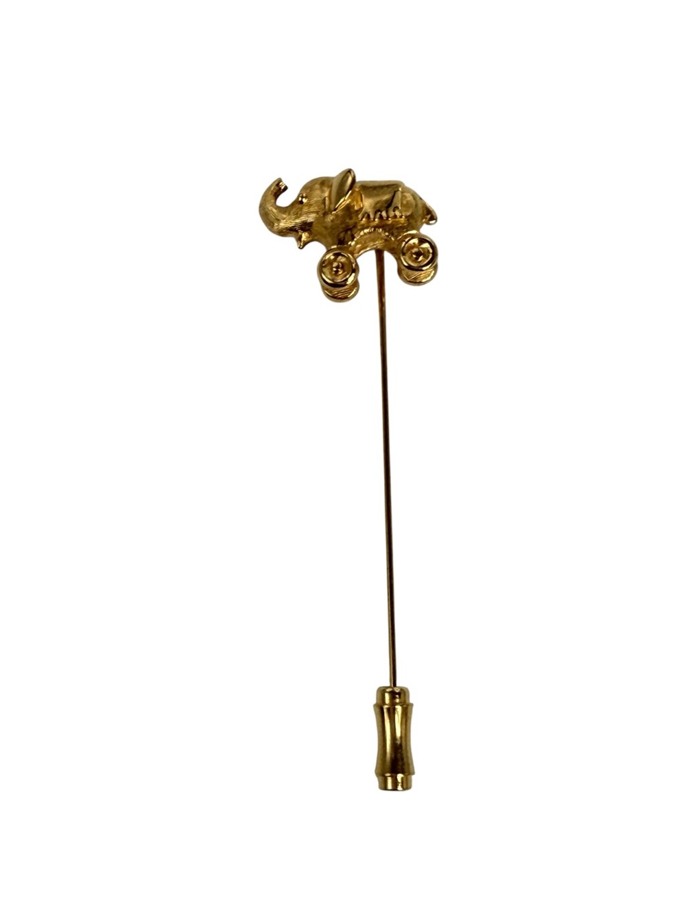 Crown Trifari vintage elephant stick pin gold tone